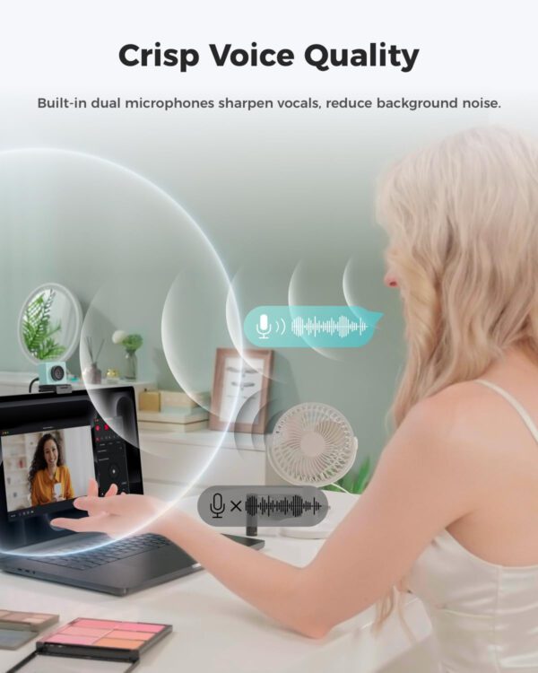 OBSBOT Meet 2-4K Webcam for PC with 1/2" Sensor, AI Framing & Autofocus, Beauty Mode, Lightweight, Gesture Control, HDR, Dual - Image 15