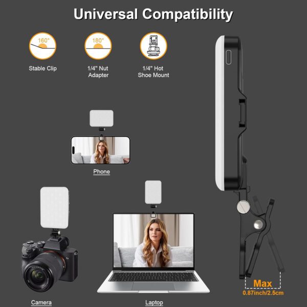 Hagibis LED Camera Light Video Lights Portable Photography Lighting 60 LED 2200mAh Rechargeable Selfie Light 7 Modes, 10-Level - Image 4