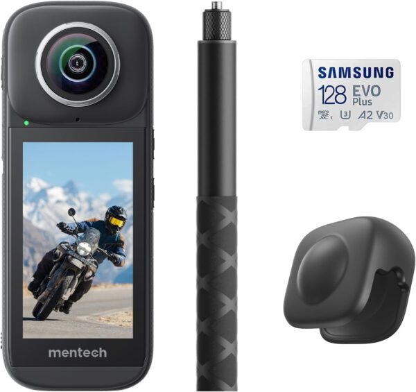 PanoX V3 Waterproof 8K 360 Action Camera, 12K 360 Photo, 5 Seconds Transmission, in-Camera Editing, Invisible Selfie Stick