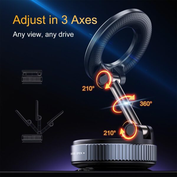 Upgraded 360° Vacuum Magnetic Suction Car Phone Holder for Magsafe, Hands-Free Suction Cup Phone Mount for - Image 2