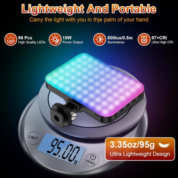 Hagibis LED Camera Light Video Lights Portable Photography Lighting 60 LED 2200mAh Rechargeable Selfie Light 7 Modes, 10-Level - Image 10