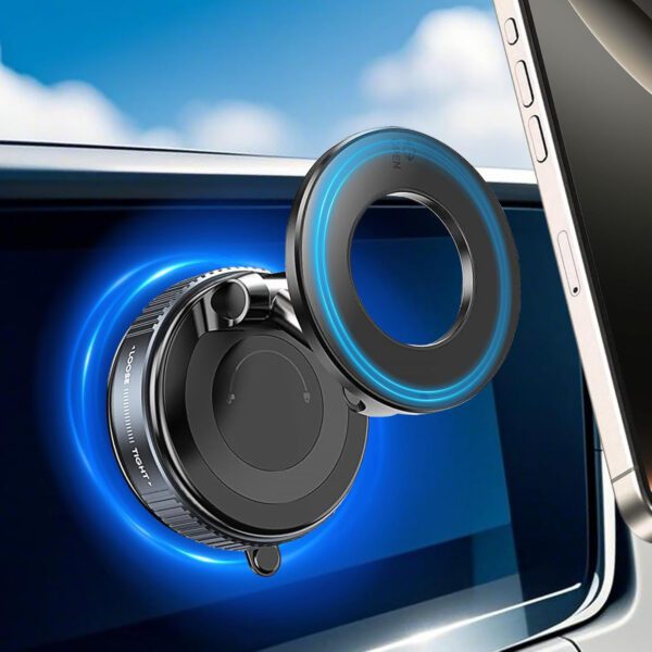 Upgraded 360° Vacuum Magnetic Suction Car Phone Holder for Magsafe, Hands-Free Suction Cup Phone Mount for