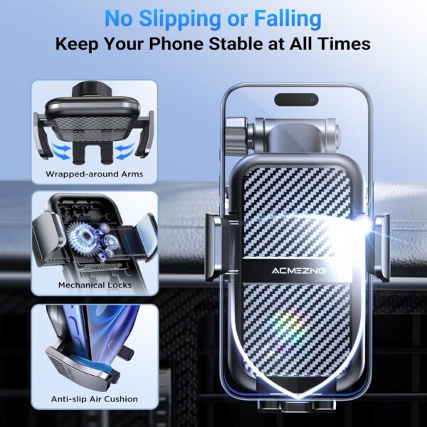 3-in-1 Car Phone Holder [122+LBS Strongest Suction & Stable Clamp Arm] 360° Adjustable Car Phone Mount, Cell Phone Holders for - Image 4