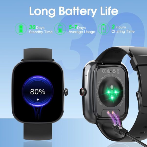 Smart Watch for Men Women Answer/Make Call, 1.91" Touch Smartwatch Heart Rate/Sleep/Steps Monitor, 110+ Sports Fitness Watch, - Image 7