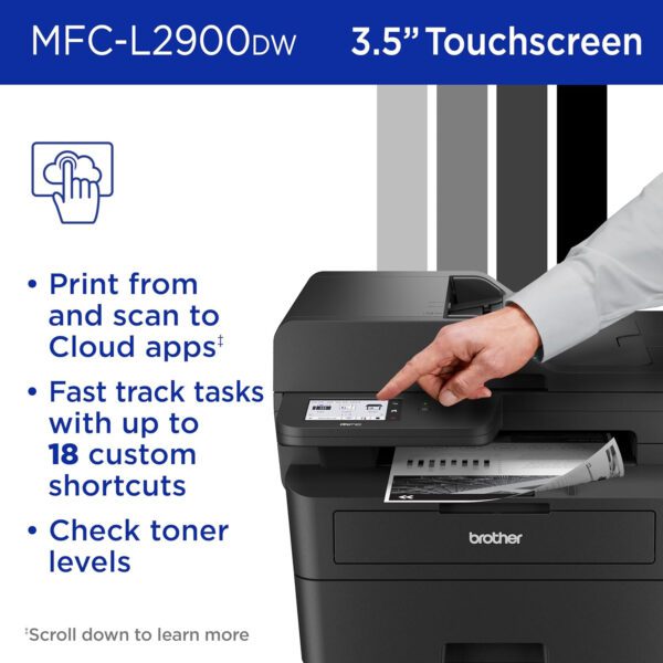 Brother MFC-L2900DW Wireless Compact Monochrome All-in-One Laser Printer with Duplex Copy & Scan, Fax, Black & White | Includes - Image 6