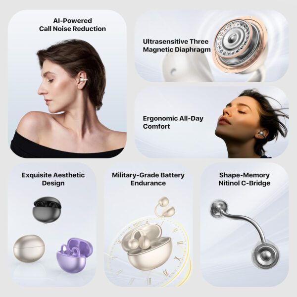 AI Translator Earbuds，Real Time 3-in-1 Translation Earbuds 144 Languages & Accents，Open-Ear Clip-On Design for Travel, - Image 18