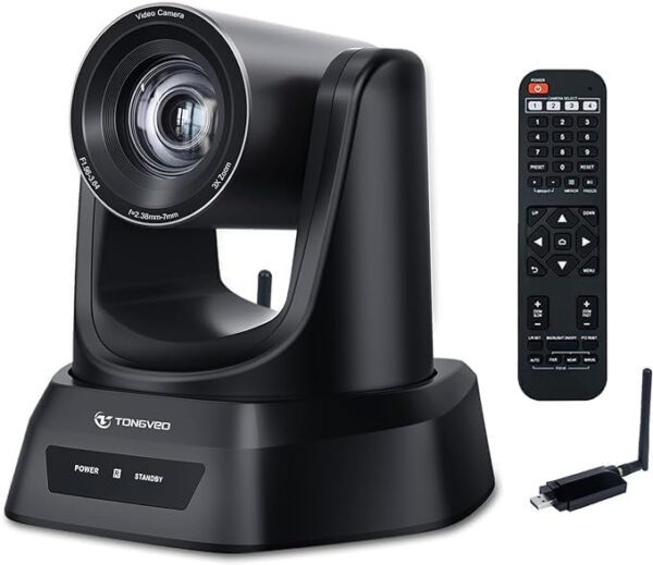 5.8GHz Wireless Conference Room Webcam, Church Live Streaming 3X USB 1080P 60fps PTZ Camera for Worship Services Online - Image 14