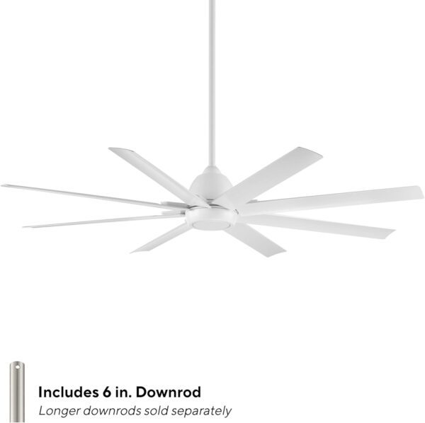 WAC Smart Fans Mocha XL Indoor and Outdoor 8-Blade Smart Home Ceiling Fan 66in Matte Black with 3000K LED Light Kit and Remote - Image 22