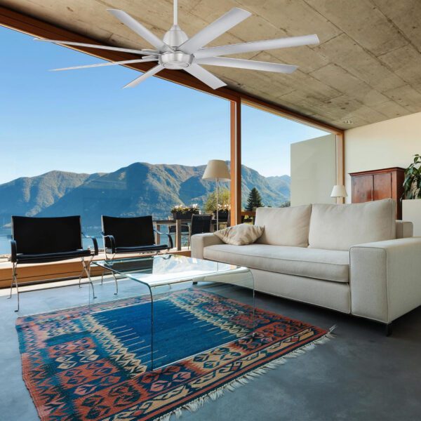 WAC Smart Fans Mocha XL Indoor and Outdoor 8-Blade Smart Home Ceiling Fan 66in Matte Black with 3000K LED Light Kit and Remote - Image 21