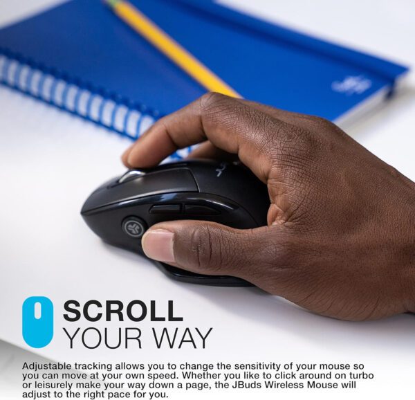 JLab JBuds Wireless Mouse, Connect Via Bluetooth or USB Wireless Dongle, Multi-Device Toggle, Up to Three Devices, Custom User - Image 4